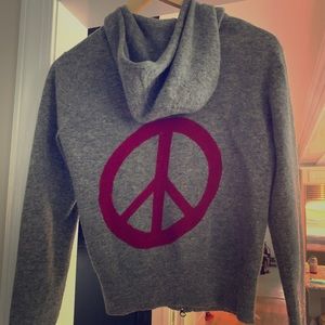 peace sign Lambswool hoodie